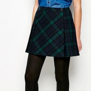 Jack Wills Halesowen Tartan Kilt Wool Plaid Pleated Rap Skirt NWOT